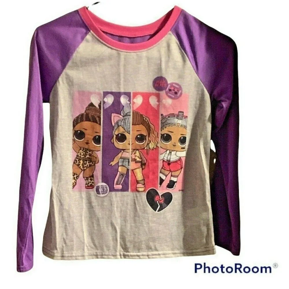 LOL Surprise Girls Pajama Top Size 10 Purple Pink